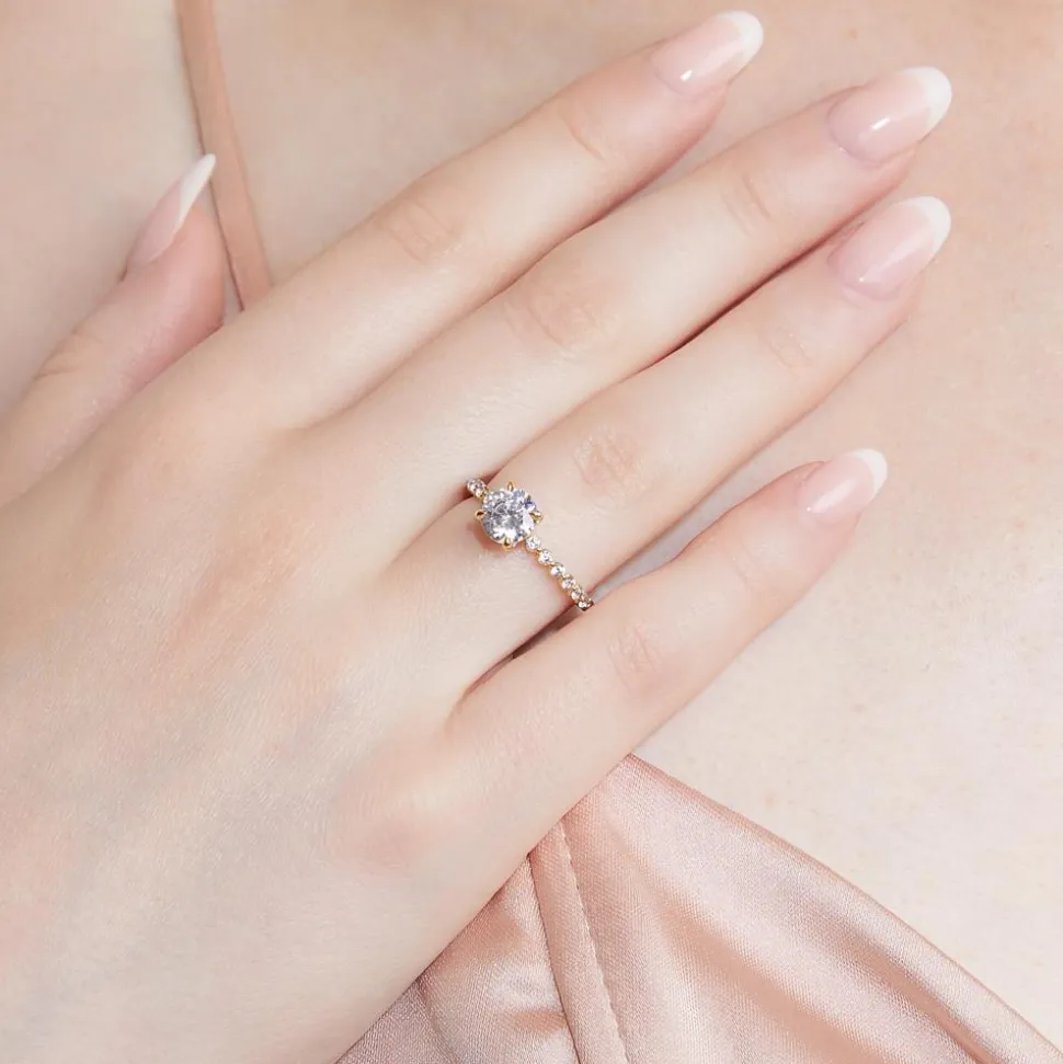 Verlobungsring mit Diamanten aus Gelbgold BDR0027-GSL