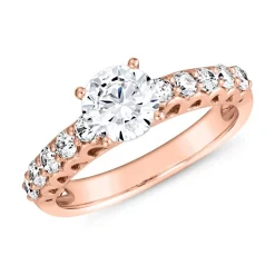 Verlobungsring mit Diamanten aus Roségold, gravierbar BDR0002-RSL