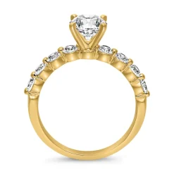 Verlobungsring mit Diamantbesatz aus Gelbgold BDR0035-GSL