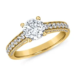 Verlobungsring mit lab grown Diamanten aus Gelbgold BDR0005LG-GSL