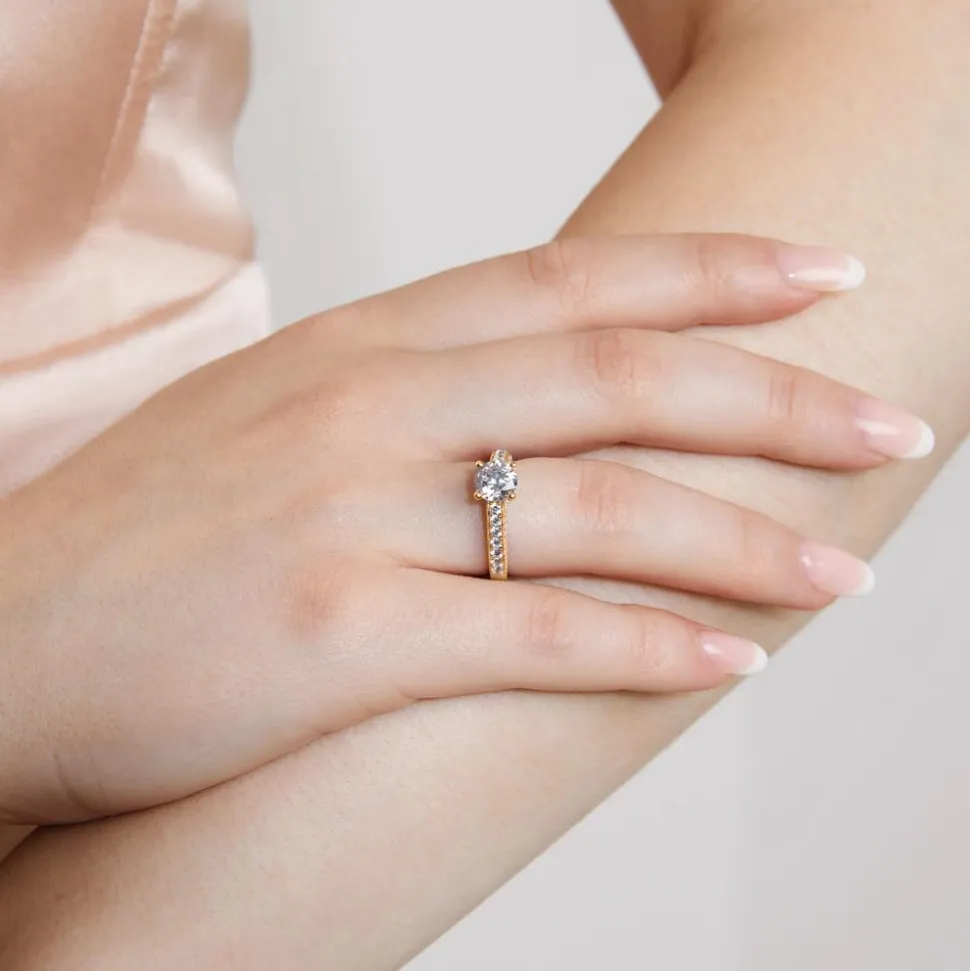 Verlobungsring mit lab grown Diamanten aus Gelbgold BDR0005LG-GSL