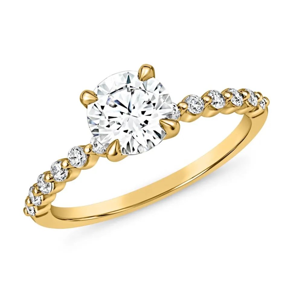 Verlobungsring mit lab grown Diamanten aus Gelbgold BDR0027LG-GSL