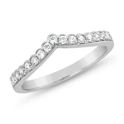 V-förmiger lab-grown Diamantring, Weißgold oder Platin BDR0048LG-WSL