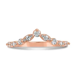 V-förmiger Ring für Damen aus Roségold, Diamanten BDR0045-RSL
