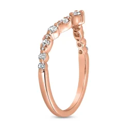 V-förmiger Ring für Damen aus Roségold, Diamanten BDR0045-RSL