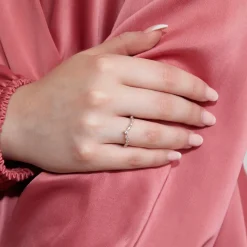 V-förmiger Ring für Damen aus Roségold, Diamanten BDR0045-RSL