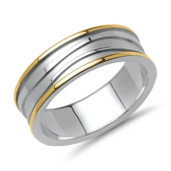 Vivo-Herrenring 925er Silber teilvergoldet R8566SL