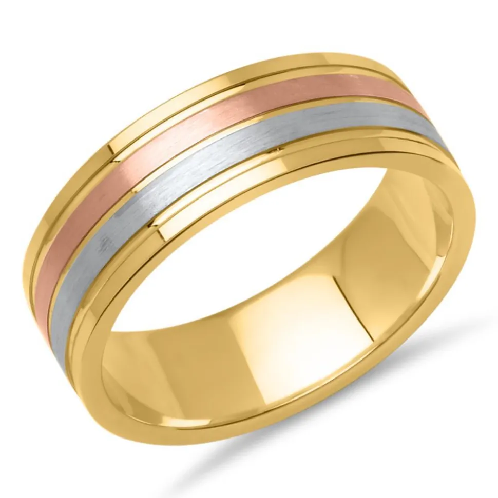 Vivo-Herrenring Tricolor 925er Silber R8571SL