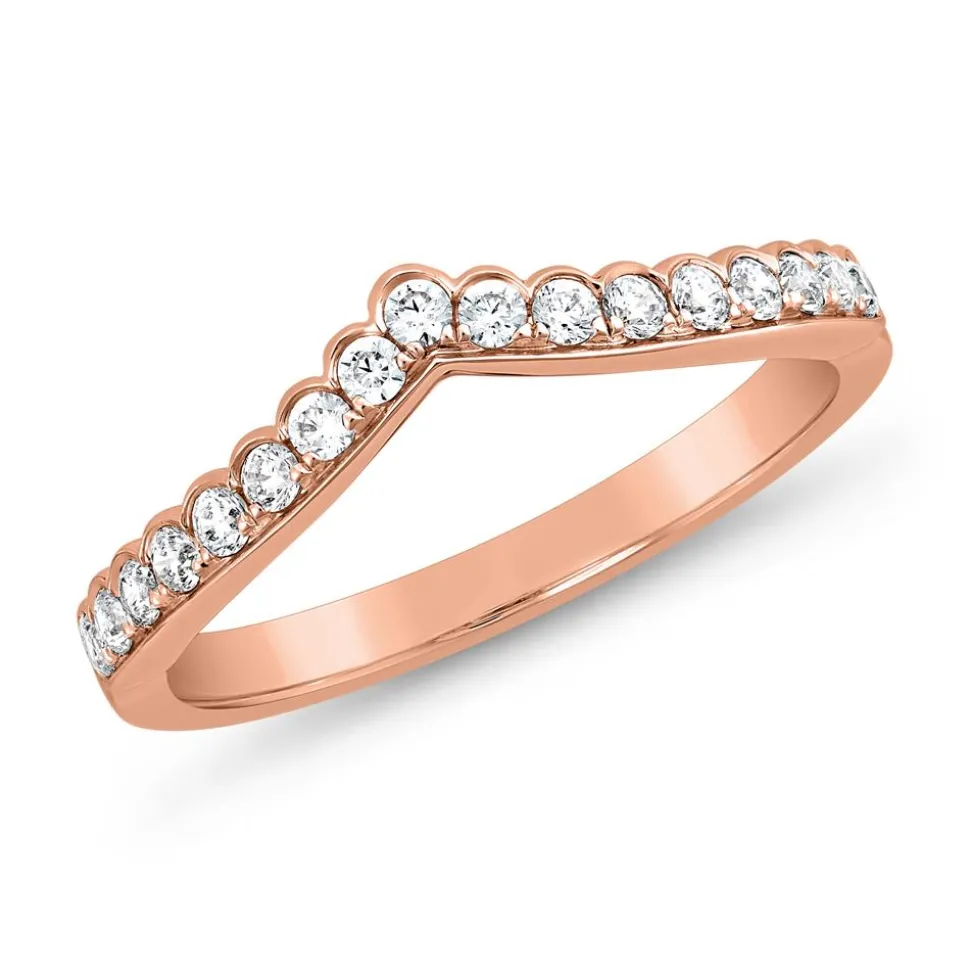 V-Ring für Damen aus Roségold mit lab-grown Diamanten BDR0048LG-RSL