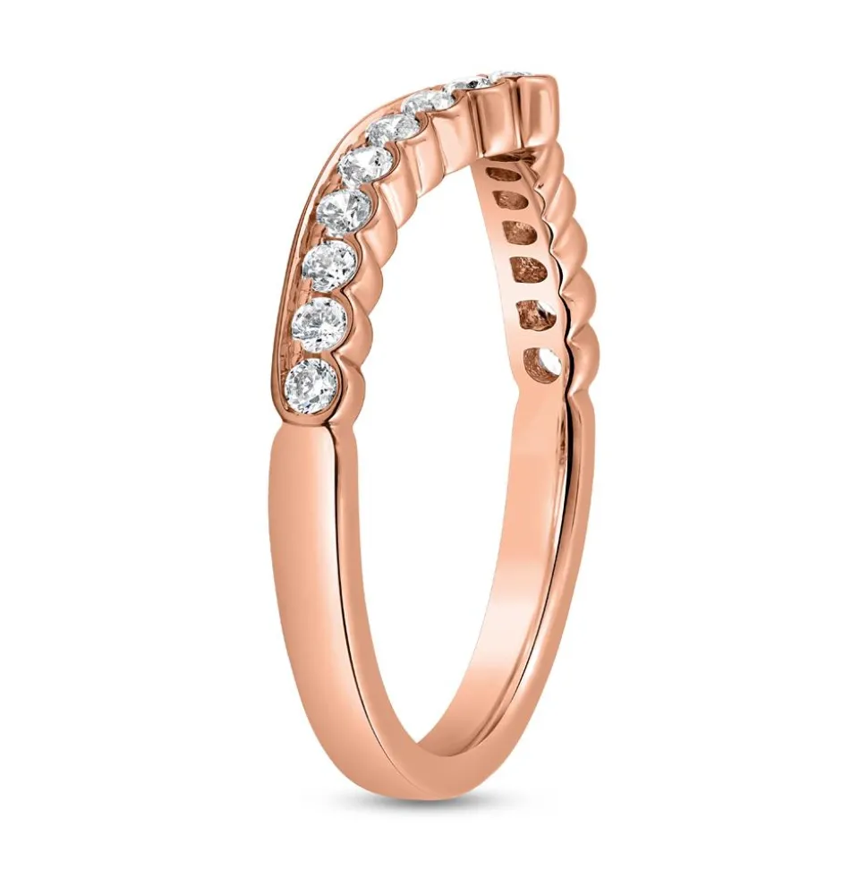 V-Ring für Damen aus Roségold mit lab-grown Diamanten BDR0048LG-RSL