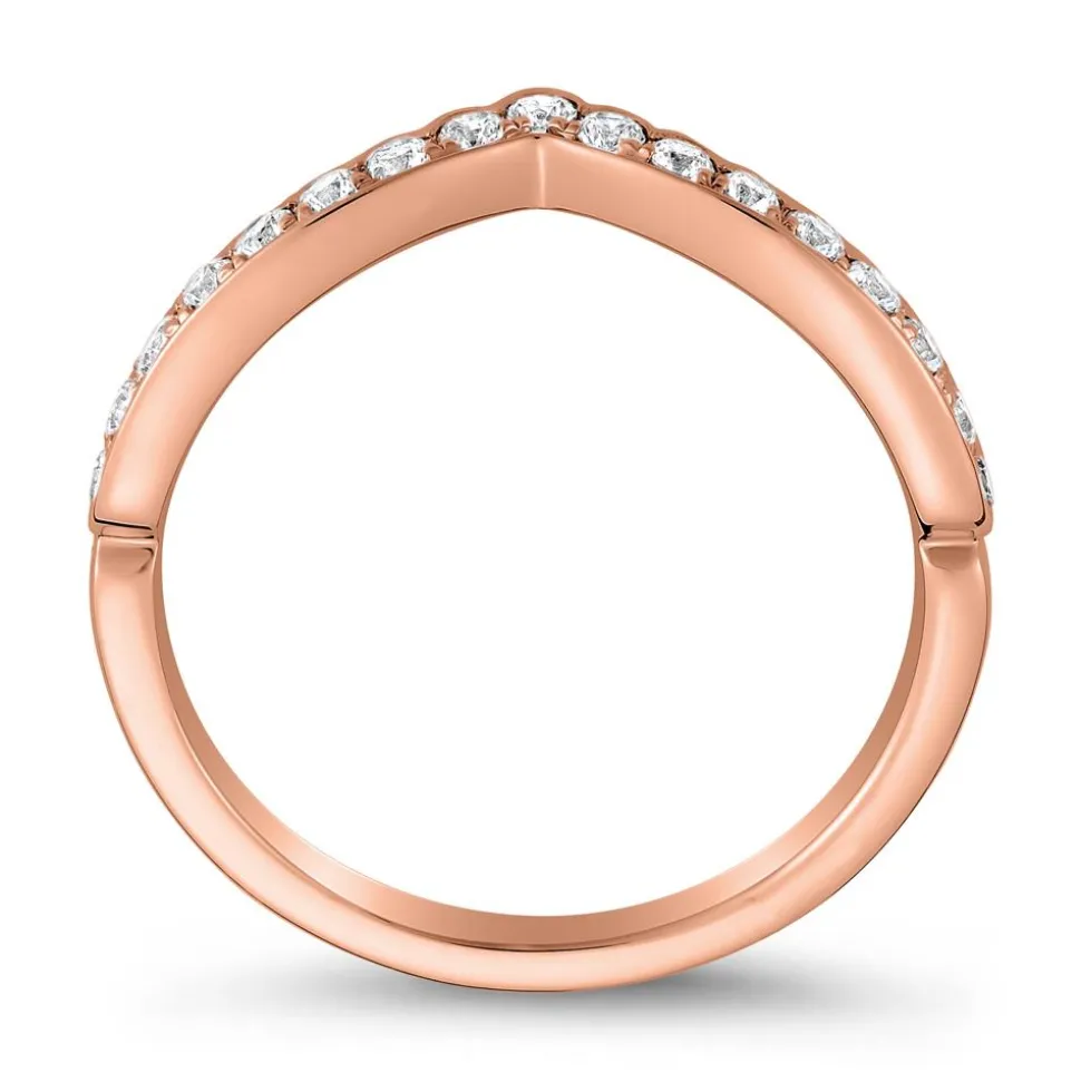V-Ring für Damen aus Roségold mit lab-grown Diamanten BDR0048LG-RSL