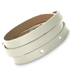 Weißes Echtleder-Armband zum Wickeln gravierbar LB0365SL