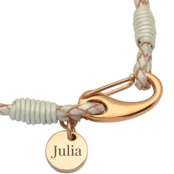 Weißes Lederarmband mit Edelstahlverschluss LB0353SL