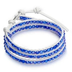 Weißes Lederarmband mit Zirkonia LB0200