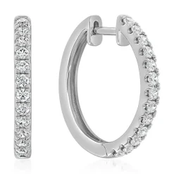 Weißgold oder Platin Creolen für Damen mit Brillanten BDE0087-WSL