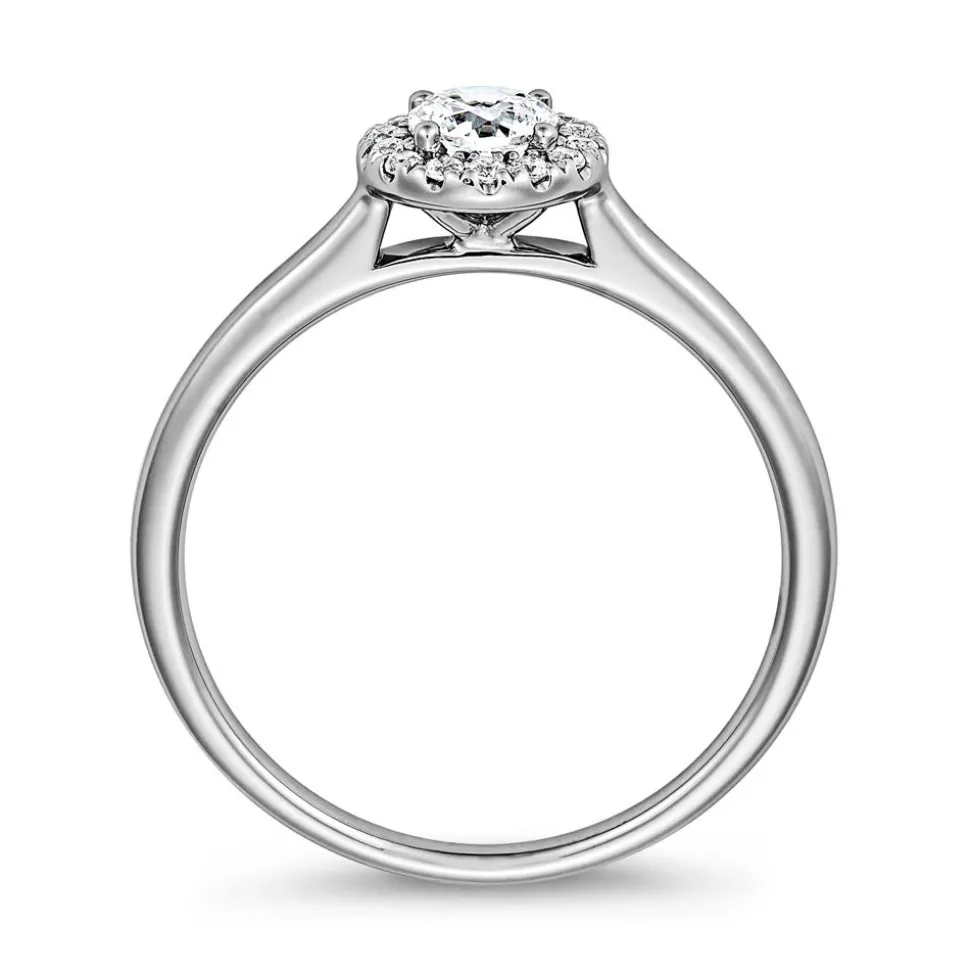 Weißgold oder Platin Diamantring Halo, lab grown BDR0012LG-WSL