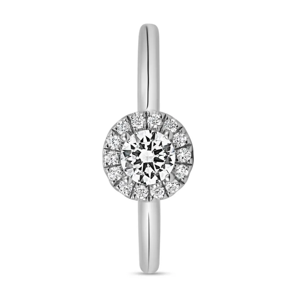 Weißgold oder Platin Diamantring Halo, lab grown BDR0012LG-WSL