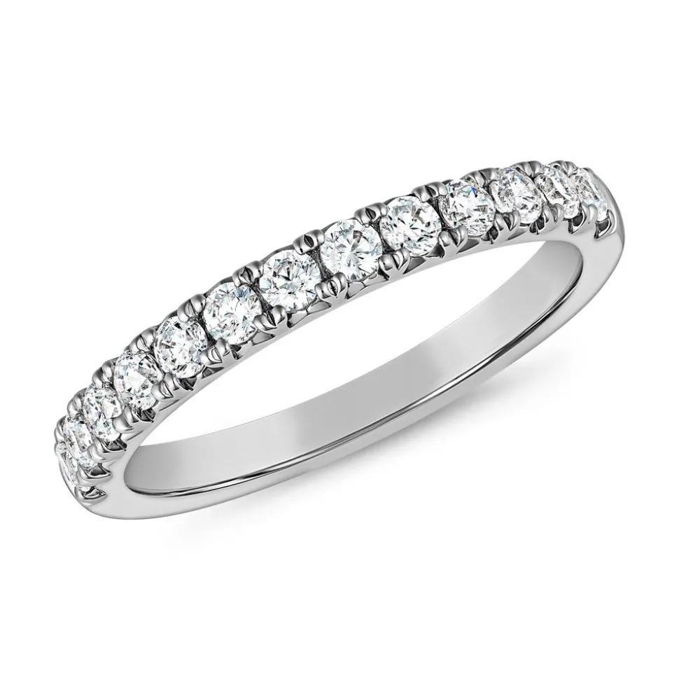 Weißgold oder Platin Half-Eternity Diamantring BDR0077-WSL