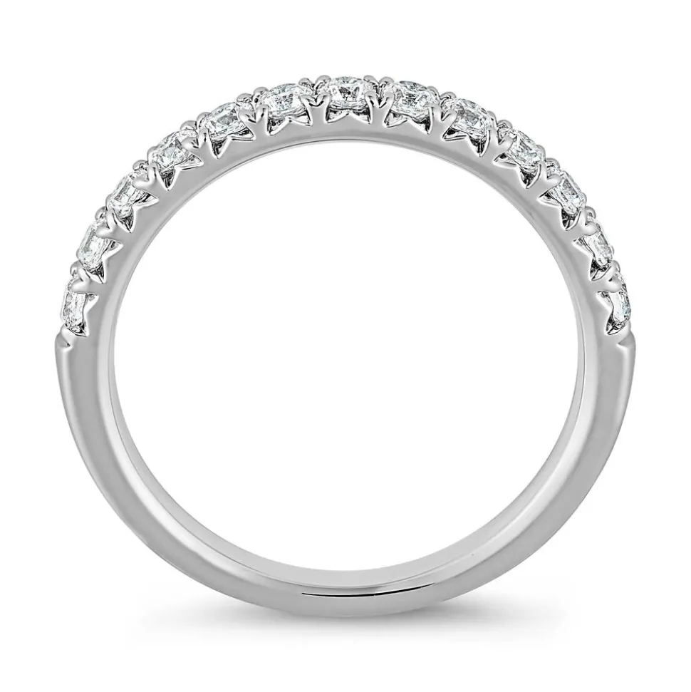 Weißgold oder Platin Half-Eternity Diamantring BDR0077-WSL
