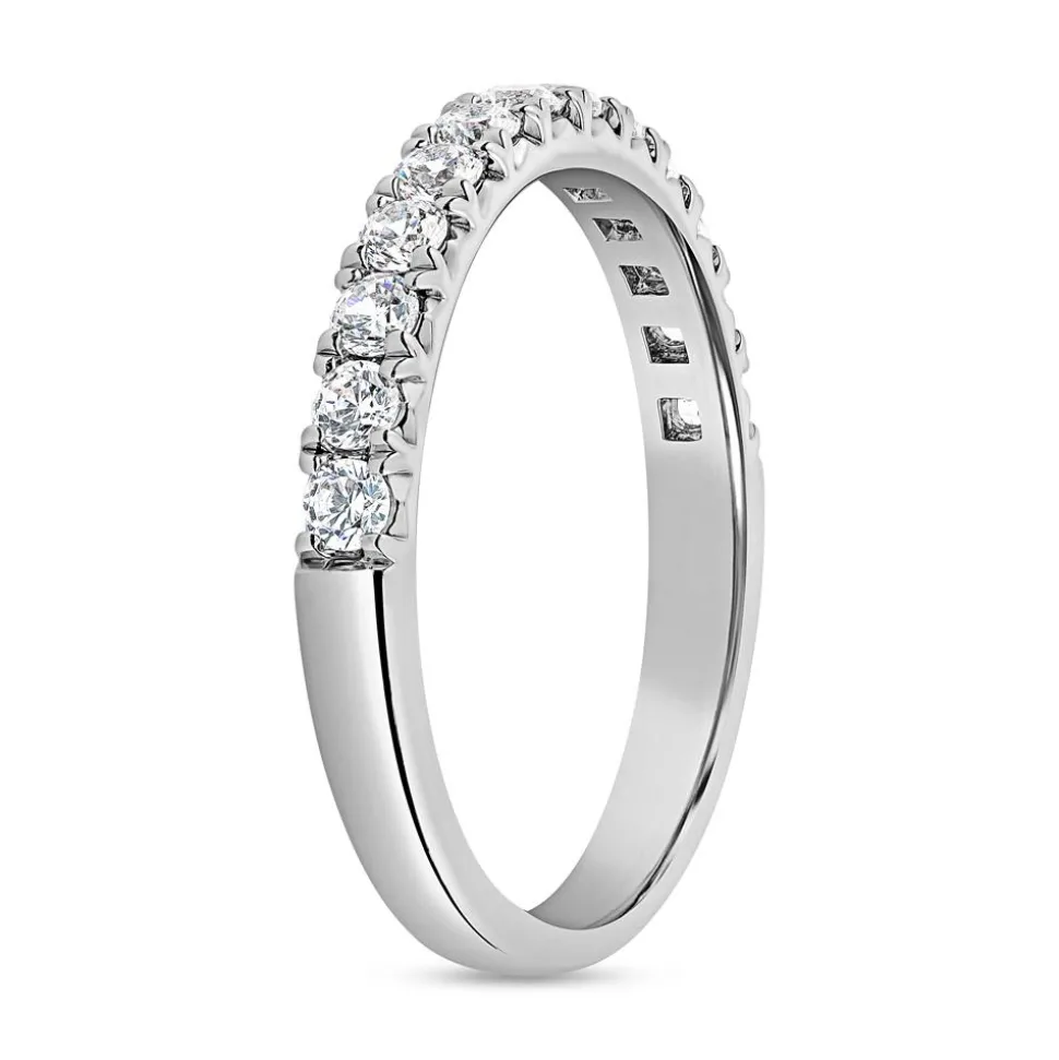 Weißgold oder Platin Half-Eternity Diamantring BDR0077-WSL