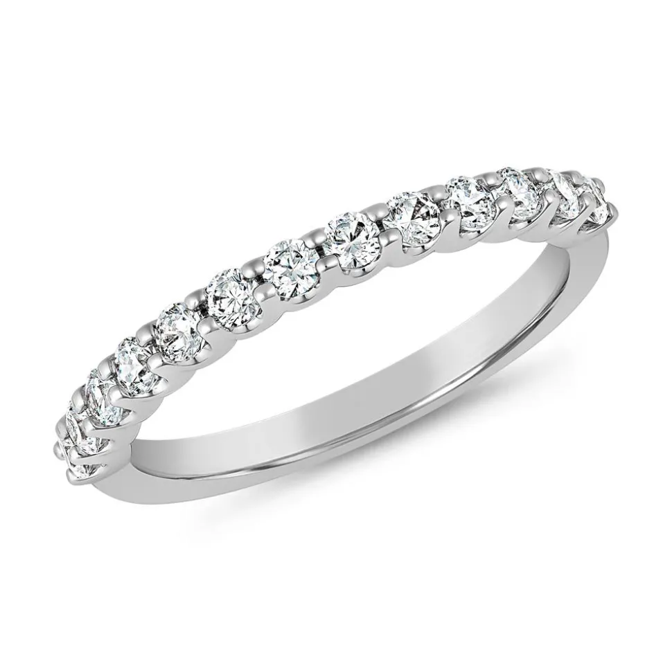Weißgold oder Platin Half-Eternity Diamantring BDR0081-WSL