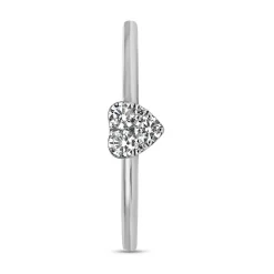 Weißgold oder Platin Herzring mit Brillanten BDR0102-WSL