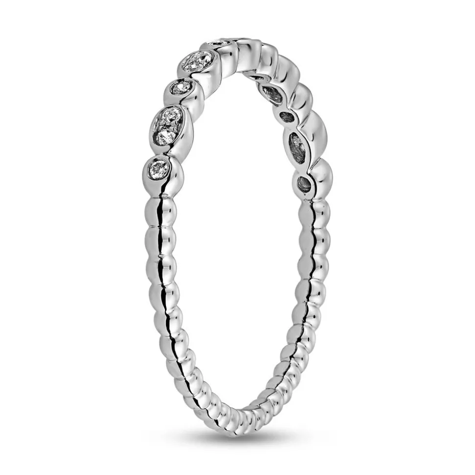 Weißgold oder Platin lab grown Diamantring für Damen BDR0106LG-WSL