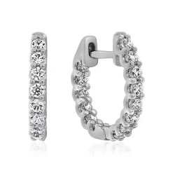 Weißgold oder Platin Ohrringe mit Labor Diamanten BDE0061LG-WSL