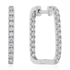 Weißgold oder Platin Ohrschmuck mit Diamanten, Lab BDE0039LG-WSL