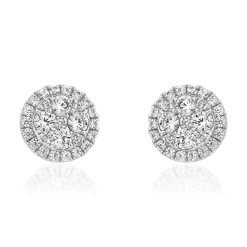 Weißgold oder Platin Ohrschmuck für Damen mit Diamanten BDE0054-WSL