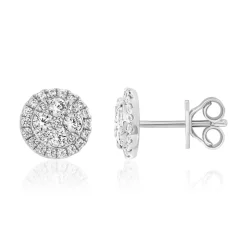 Weißgold oder Platin Ohrschmuck für Damen mit Diamanten BDE0054-WSL