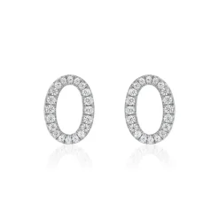 Weißgold oder Platin Ohrstecker mit Diamanten, Lab BDE0049LG-WSL