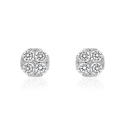 Weißgold oder Platin Ohrstecker mit Lab Brillanten BDE0072LG-WSL
