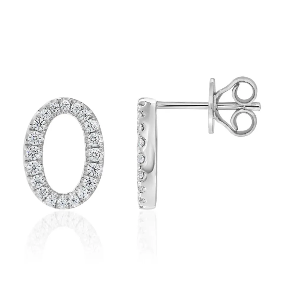 Weißgold oder Platin Ohrstecker für Damen mit Diamanten BDE0049-WSL