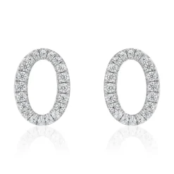 Weißgold oder Platin Ohrstecker für Damen mit Diamanten BDE0049-WSL