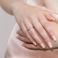 Weißgold oder Platin Ring mit lab grown Diamanten BDR0020LG-WSL