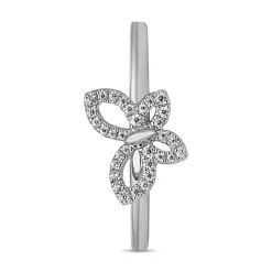 Weißgold oder Platin Ring Schmetterling mit Diamanten BDR0099-WSL