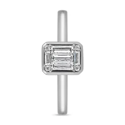 Weißgold oder Platin Ring mit Diamanten, laborgezüchtet BDR0037LG-WSL