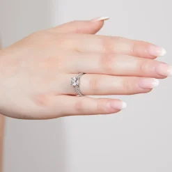 Weißgold oder Platin Verlobungsring mit Diamanten BDR0008-WSL