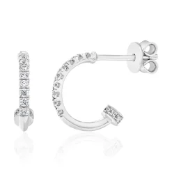 Weißgold und Platin Ohrstecker für Damen mit Brillanten BDE0059-WSL