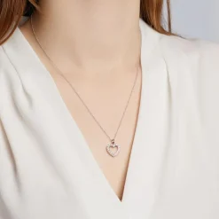 Weißgold-Anhänger Herz mit 24 Diamanten 0,17 ct. BDP0009-14KWSL