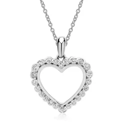 Weißgold-Anhänger Herz mit 24 Diamanten 0,17 ct. BDP0009-14KWSL