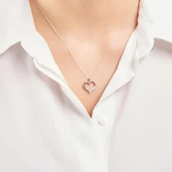 Weißgold-Anhänger Herz-Form 14 Diamanten BDP0013-14KWSL