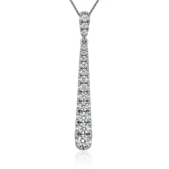 Weißgoldene Kette für Damen mit Diamantanhänger BDP0053-WSLK