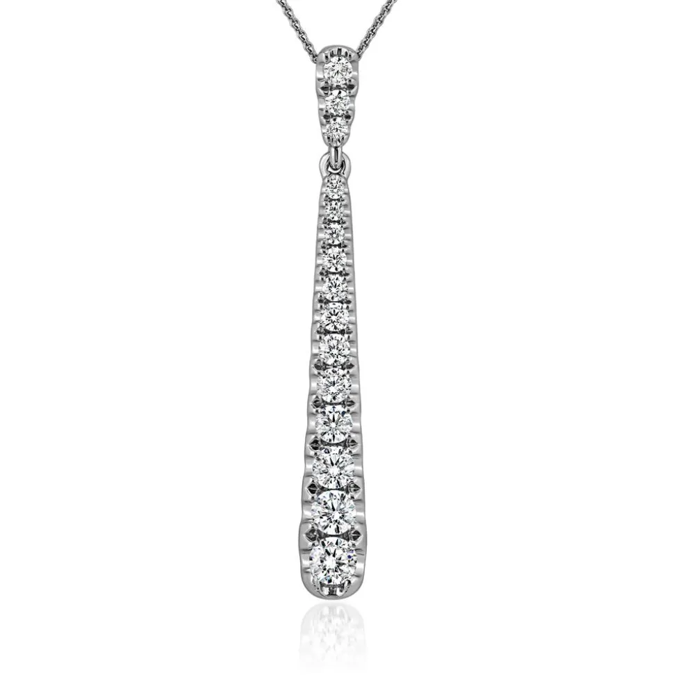 Weißgoldene Kette für Damen mit Diamantanhänger BDP0053-WSLK