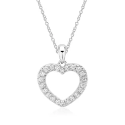 Weißgold-Herz-Anhänger mit 22 Diamanten 0,19 ct. BDP0012-14KWSL