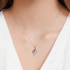 Weißgold-Kette Anhänger 3Diamant 0,10 ct. DP0131SLK