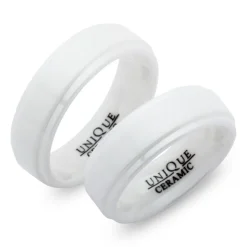 Weisse Eheringe aus Keramik 7mm matt KR0014s