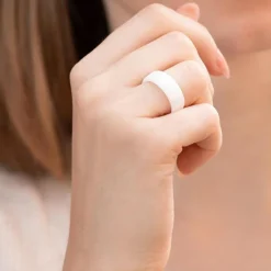 Weisse Eheringe aus Keramik 7mm matt KR0014s