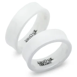 Weisse Trauringe aus Keramik 7mm poliert KR0013s